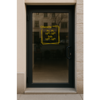 Naklejka z godzinami otwarcia